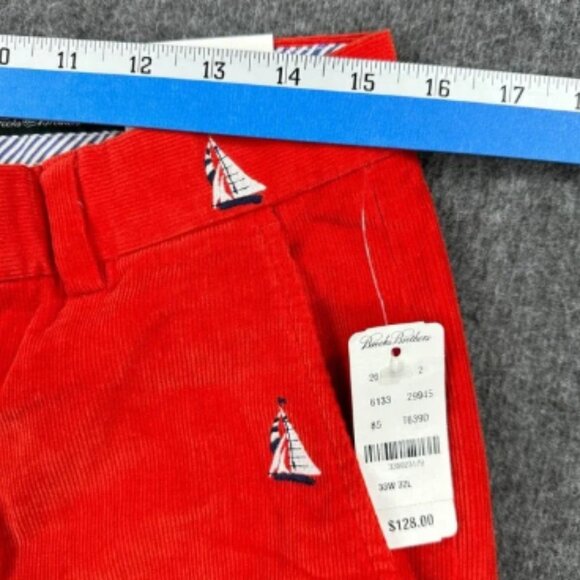 Brooks Brothers Country Club Pants Mens 33x32 Red Sailboat Corduroy Trousers NEW - Picture 10 of 12